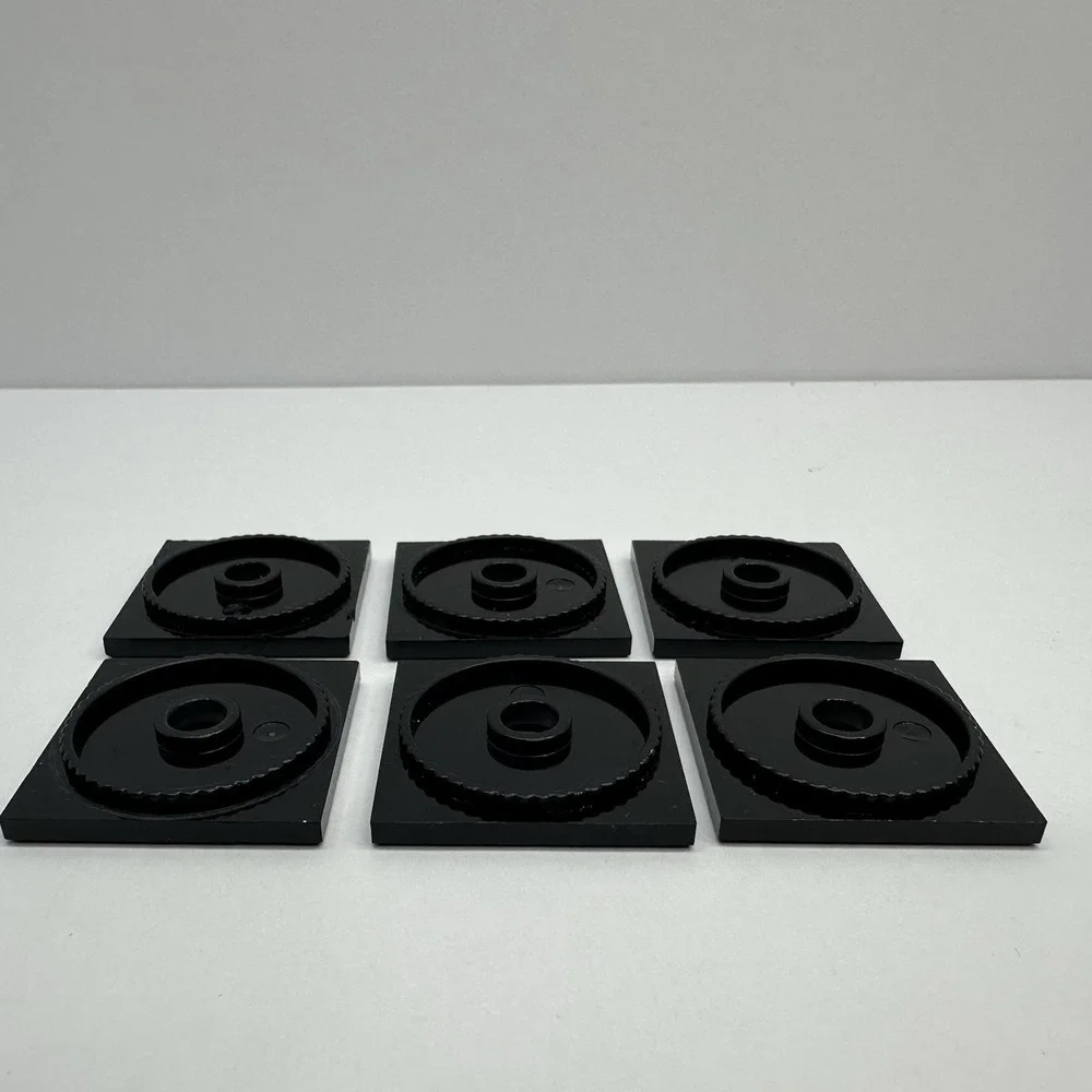 LEGO® Part‎ #61485 Black Turntable 4 x 4 Square Base, Locking Lot Of 6